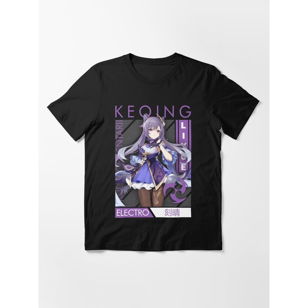 เสื้อยืดเกม Keqing เสื้อยืด Genshin Imp Essential