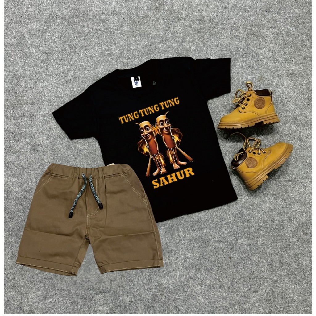 ชุดเสื้อยืด TUNG TUNG SAHUR สําหรับเด็กผู้หญิงและเด็กผู้ชาย / ANOMALI TUNG SAHUR CHINOS ชุดเสื้อยืดอ