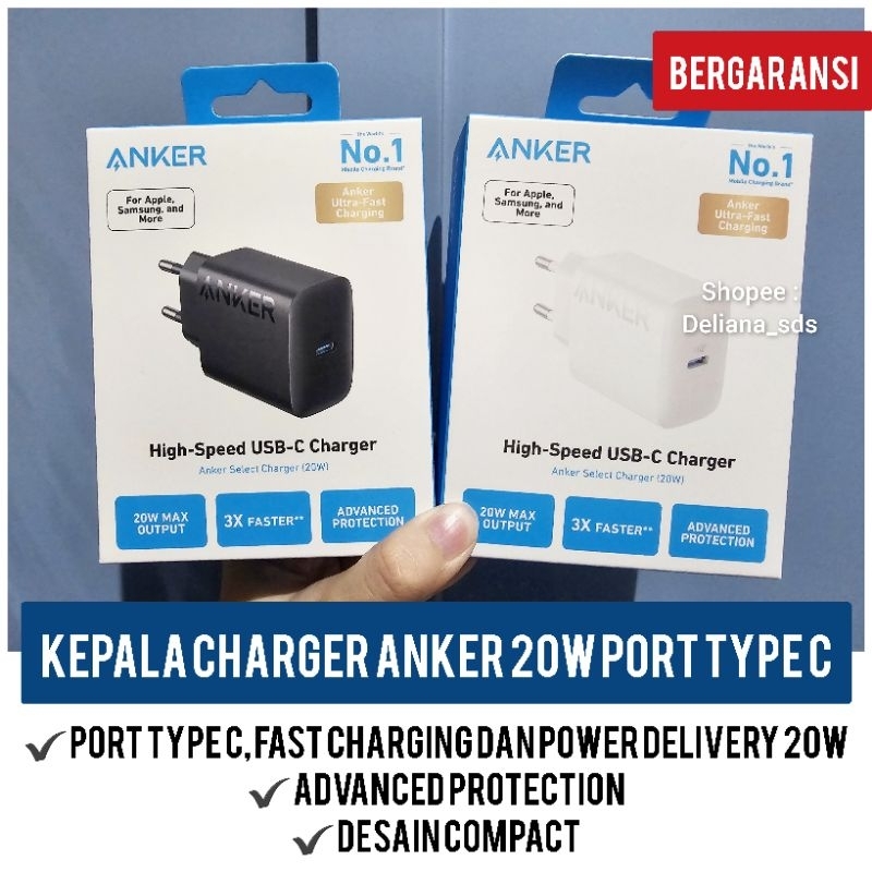 Anker 20W Type C หัวชาร์จอย่างเป็นทางการรับประกัน 1 ปี 20W Anker หัวชาร์จ Anker 20W Anker หัวชาร์จ 2