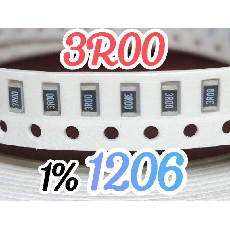 10 ชิ้น ตัวต้านทานชิป smd 3R00 3R0 1% ขนาด 1206 3216 3ohm 3 โอห์ม