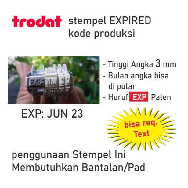 EXP / EXPIRED Stamp Month and year / 3mm Format