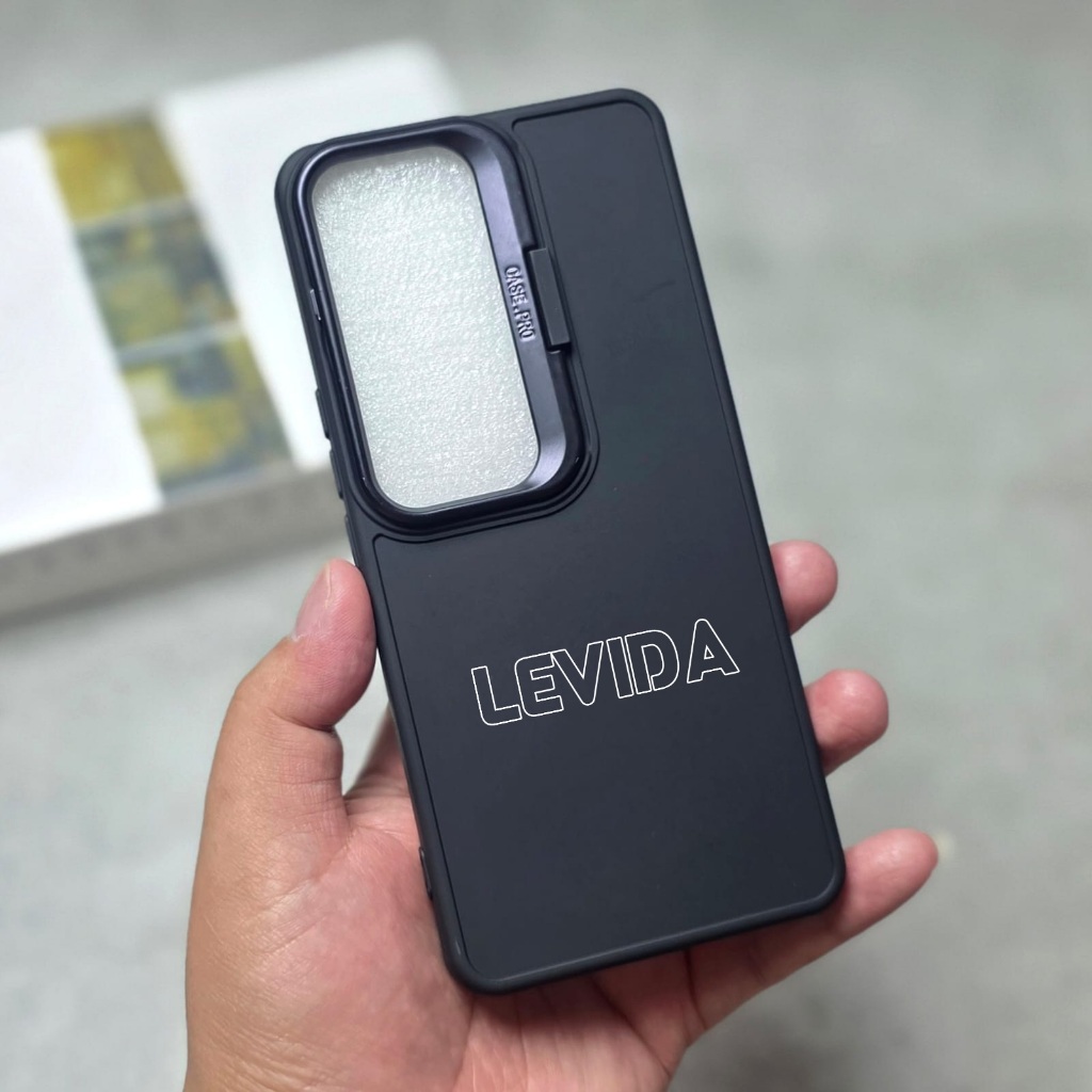 Softcase Macaron สีดํายืนแหวนกล้อง Vivo V50 5G Vivo Y04 Vivo Y04S Vivo Y19S GT Vivo Y29 4G