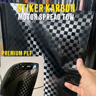 PREMIUM PET SKOTLET STICKER KARBON 8D SPREADTOW CATUR / STIKER CARBON UNTUK MOTOR KARBON CATUR 8D