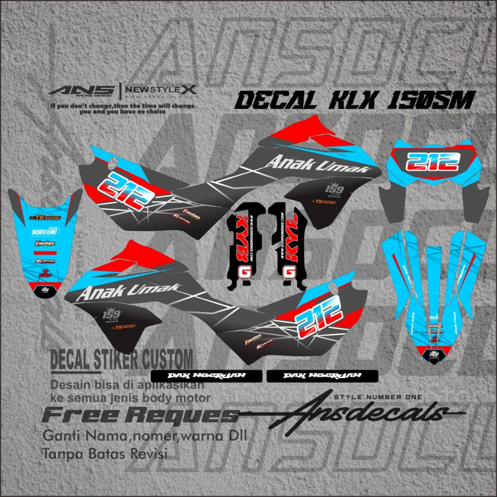 ล่าสุด 2023 KLX 150 SM สติ๊กเกอร์รูปลอกเต็มตัว KLX SM สติ๊กเกอร์ Kawasaki Klx 150sm สติ๊กเกอร์