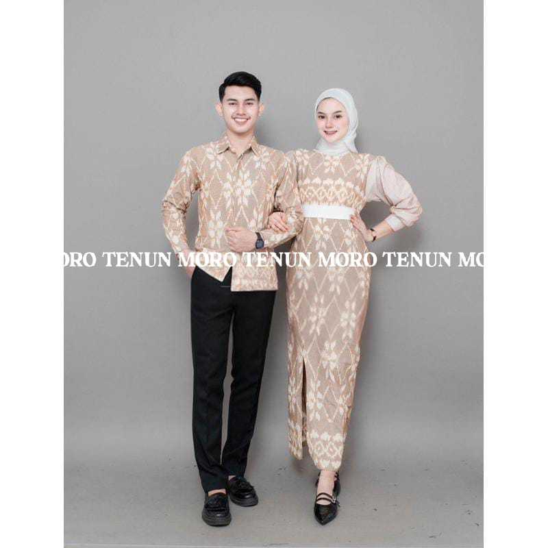 KEMEJA KARTINI COUPLE WOVEN MOCA - COUPLE WOVEN CLOTHES - COUPLE WOVEN FOR WEDDINGS - FORMAL SHIRT -