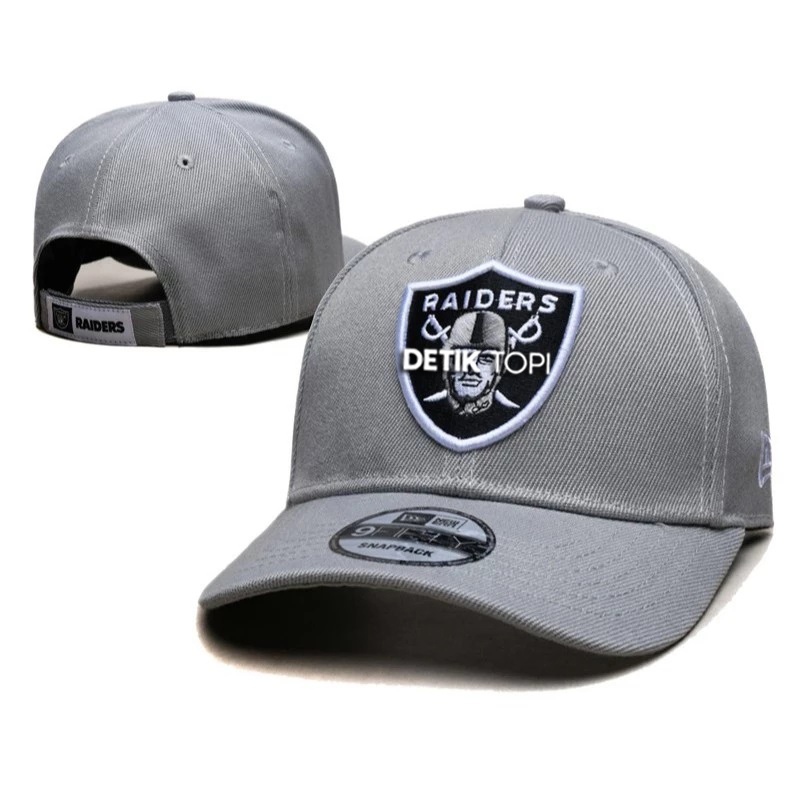 หมวกปักตีนตุ๊กแก Oakland Raiders สีเทา สีดํา