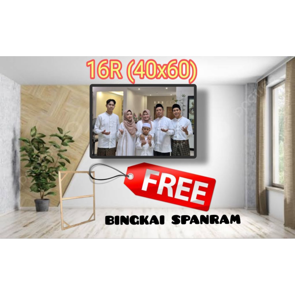 PHOTO PRINT + 16R FRAME (40X60) MINIMALIST DECORATION WOODEN FRAME