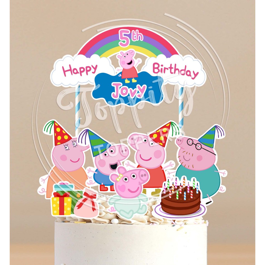 Peppa pig เค้กวันเกิด Topper