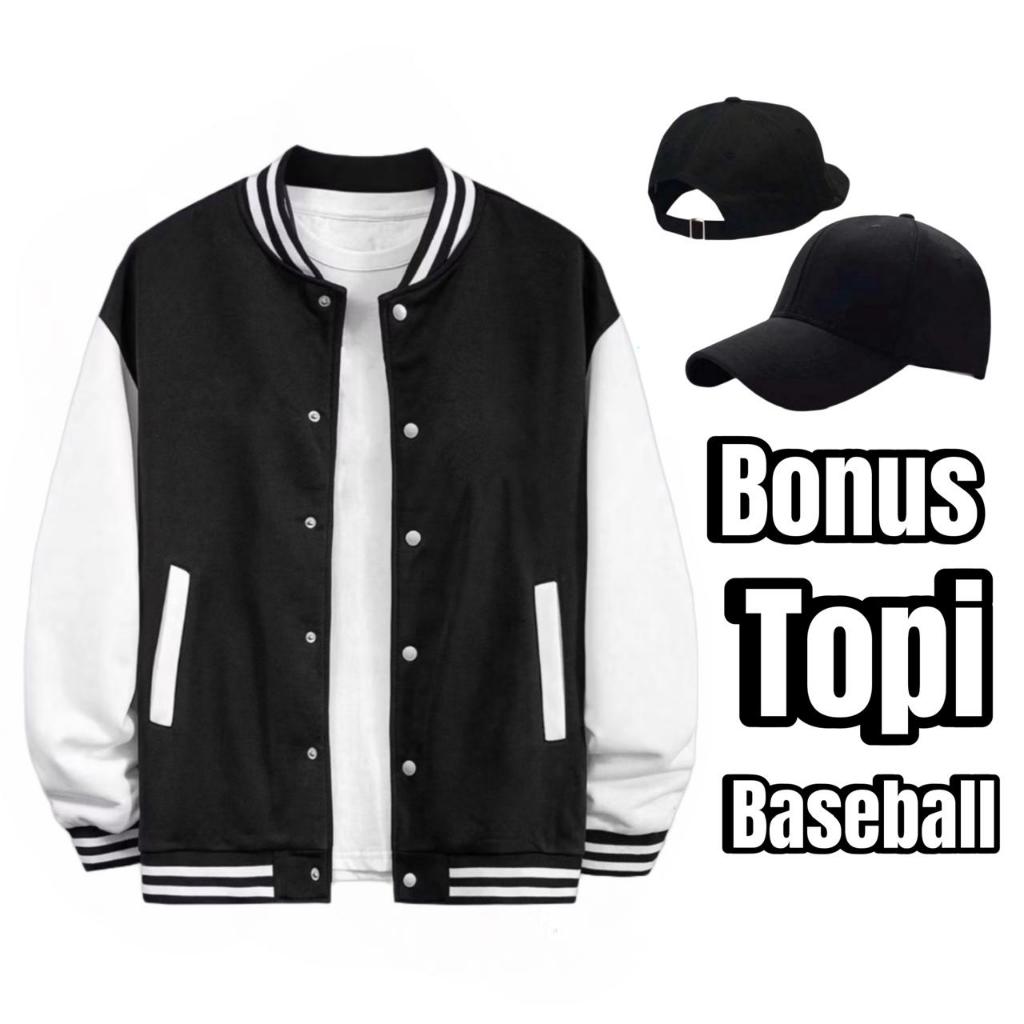 BUY A JACKET GET A BONUS เบสบอลหมวกผู้ใหญ่ชายเสื้อ Varsity ปุ่มธรรมดา Premium Varsity เสื้อผู้ชายผู้