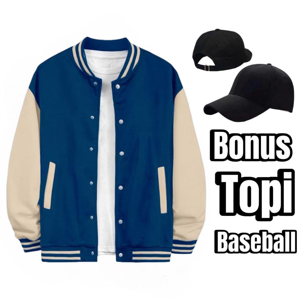 BUY A JACKET GET A BONUS เบสบอลหมวกผู้ใหญ่ชายเสื้อ Varsity ปุ่มธรรมดา Premium Varsity เสื้อผู้ชายผู้