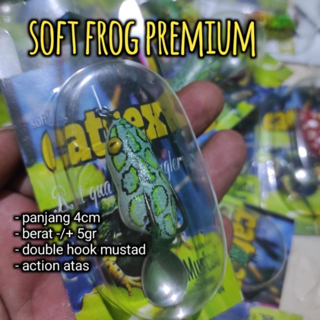 Soft frog catrex 4cm premium double hook mustard