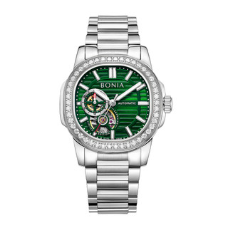 Jam Tangan Bonia Automatic Green Dial Limited Edition Stainless Steel Automatic B10826-2392LE Original