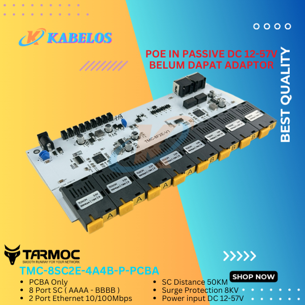 Tarmoc TMC-8SC2E-4A4B-P-PCBA | BOARD Media Converter Switch 8FO 2LAN / 8 FO 2 LAN 10/100Mbps POE IN 