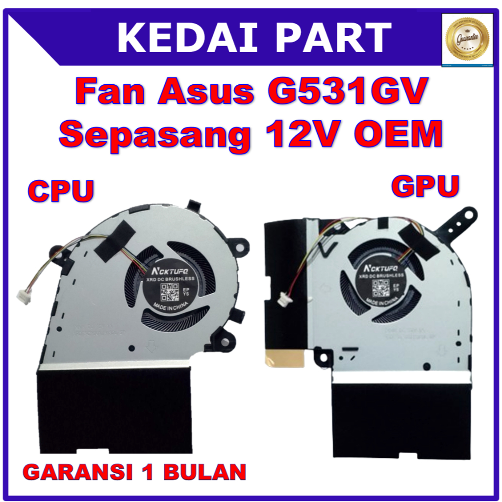 พัดลม Asus ROG Strix G531GV G531 G512LV G532 G532LWS G712 G712LV CPU 12V ขวา OEM