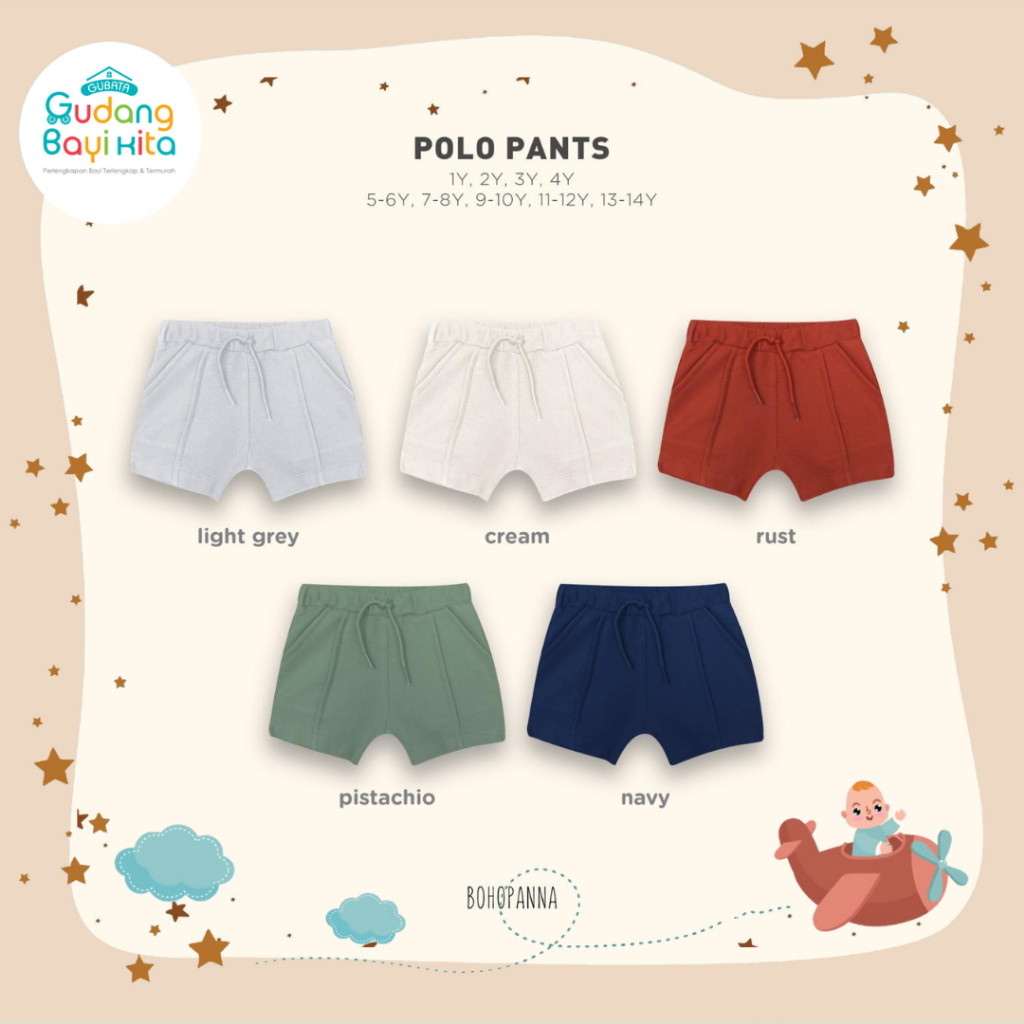 BOHOPNA Polo Pants / กางเกงขาสั้นเด็ก