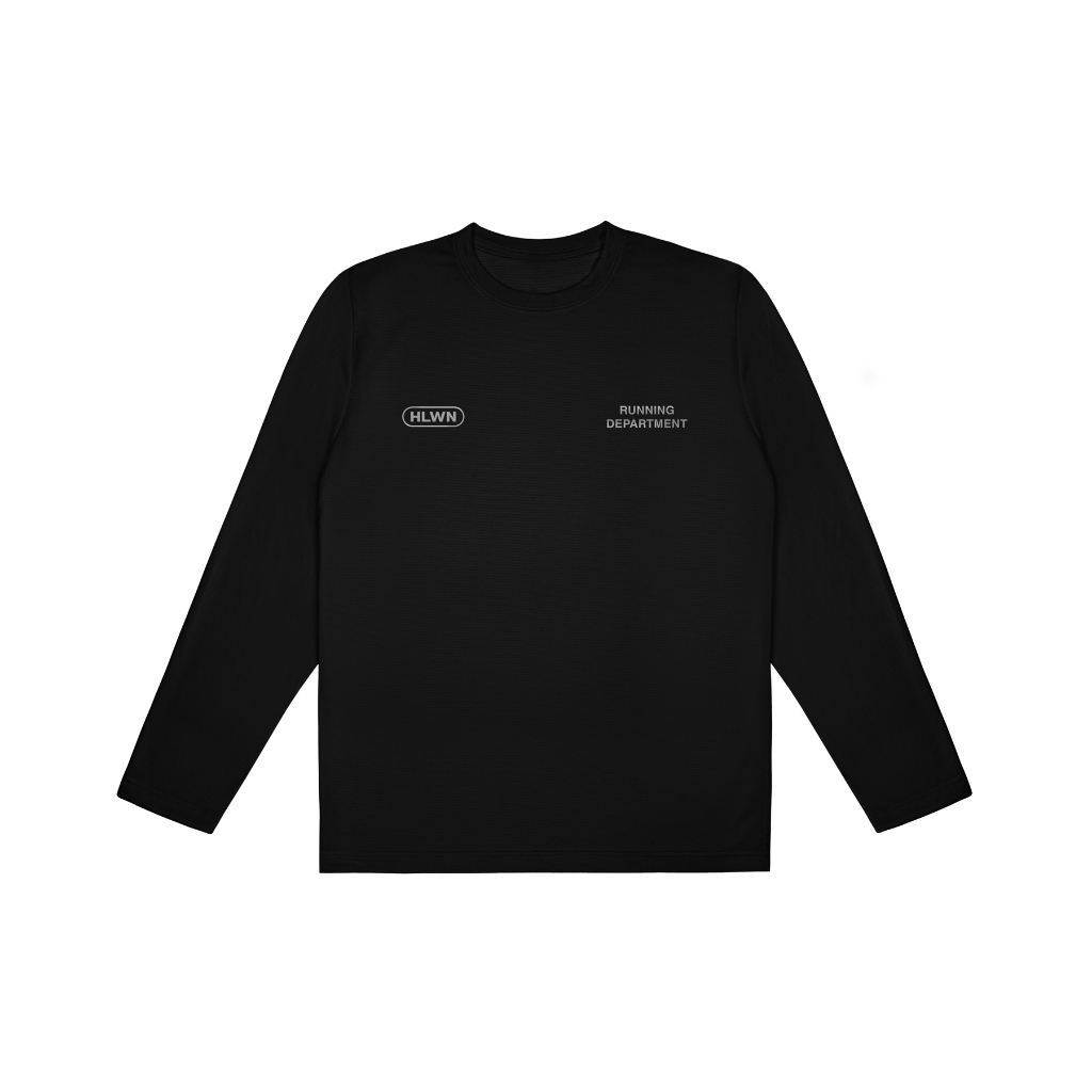 HLWN Running Unisex Long Sleeve Jersey สีดํา - Scenic 002