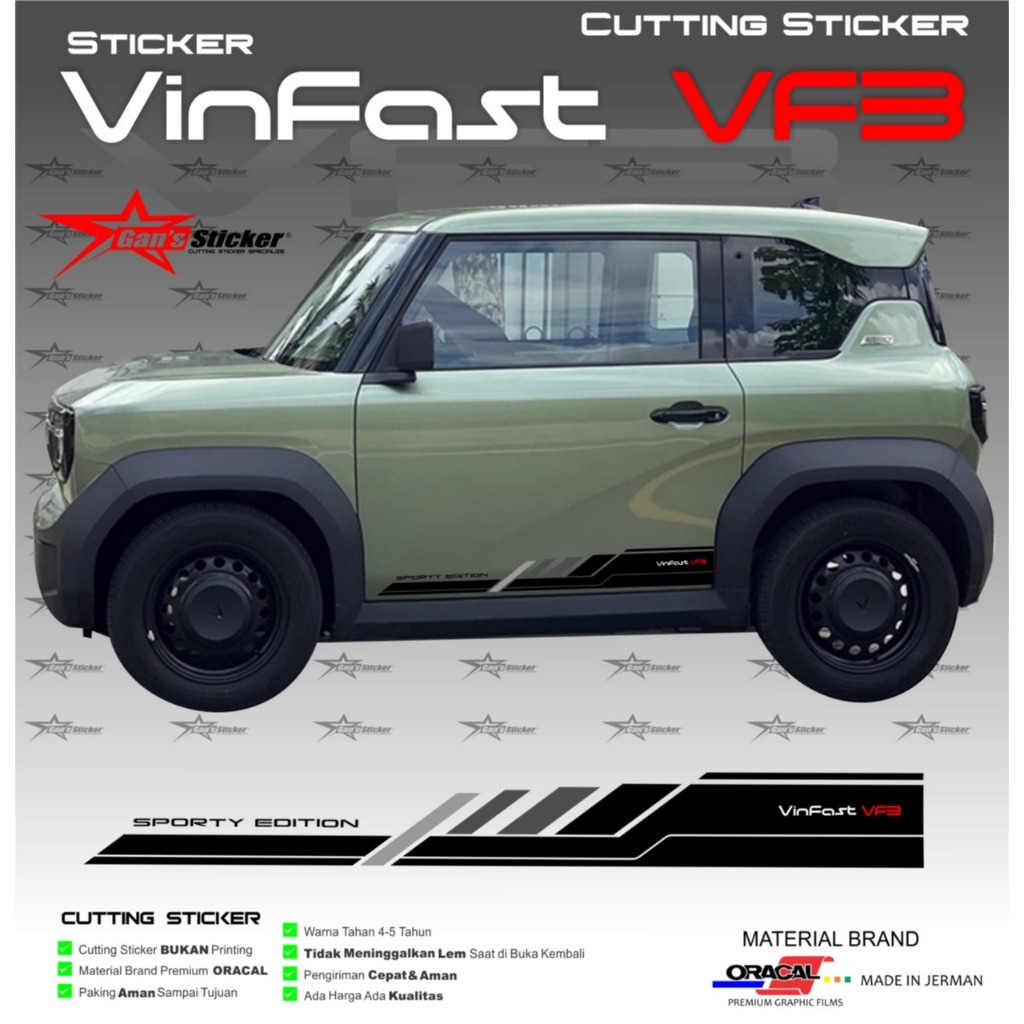 Vinfast VF3 สติ๊กเกอร์ Vinfast VF3 อุปกรณ์ตกแต่งรถยนต์