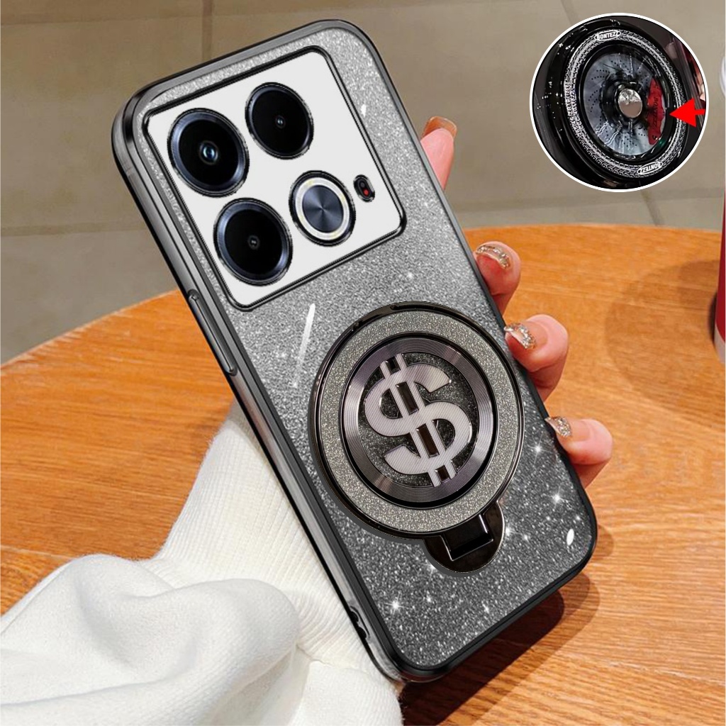 HP Infinix Note 40 40s Pro Plus 4G 5G Glitter Dollar Ring Stand รองรับเคสชาร์จไร้สาย