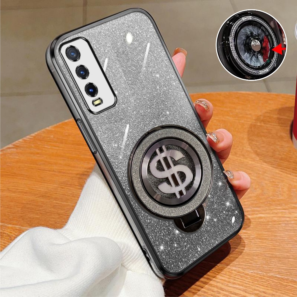 HP Vivo Y12s Y20 Y20s Y20a Y20i Glitter Dollar Ring Stand รองรับการชาร์จไร้สาย