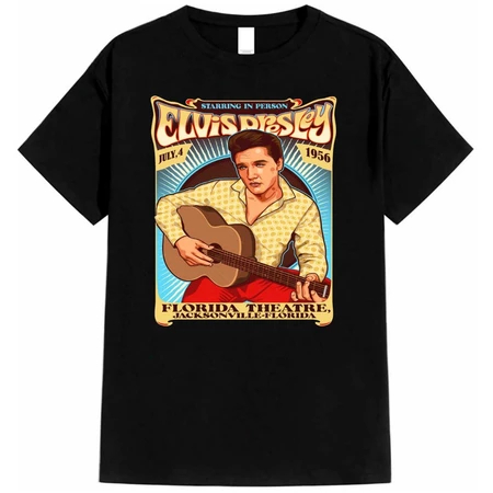 ELVIS PRESLEY เสื้อยืดสินค้าเพลง 24s วัสดุ