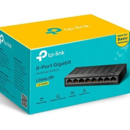 TP-LINK SWITCH HUB 8 PORT GIGABIT LS1008G / SWITCH GIGABIT HUB TL-LS1008G 8 PORT
