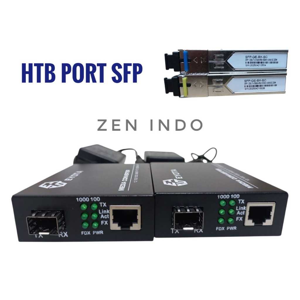 HTB Media Converter FO Gigabit พร้อมพอร์ต SFP + คู่ SFP 1.25Gb 3KM 10KM 20KM HTB SFP
