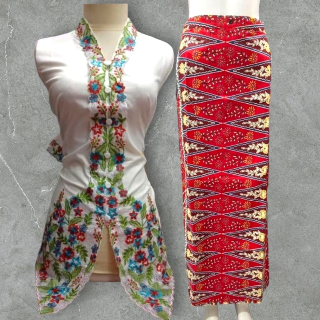 Betawi encim kebaya 1 ชุด // encim kebaya สมัยใหม่ ปักดอกไม้ // encim kebaya LD 120 // ผู้ใหญ่ encim