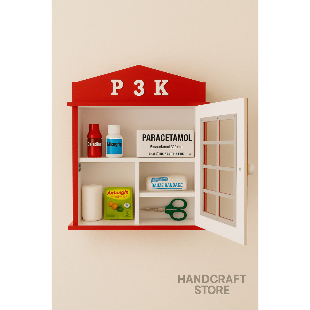 กล่อง P3K ไม้ / ที่เก็บยา / กล่อง P3k
