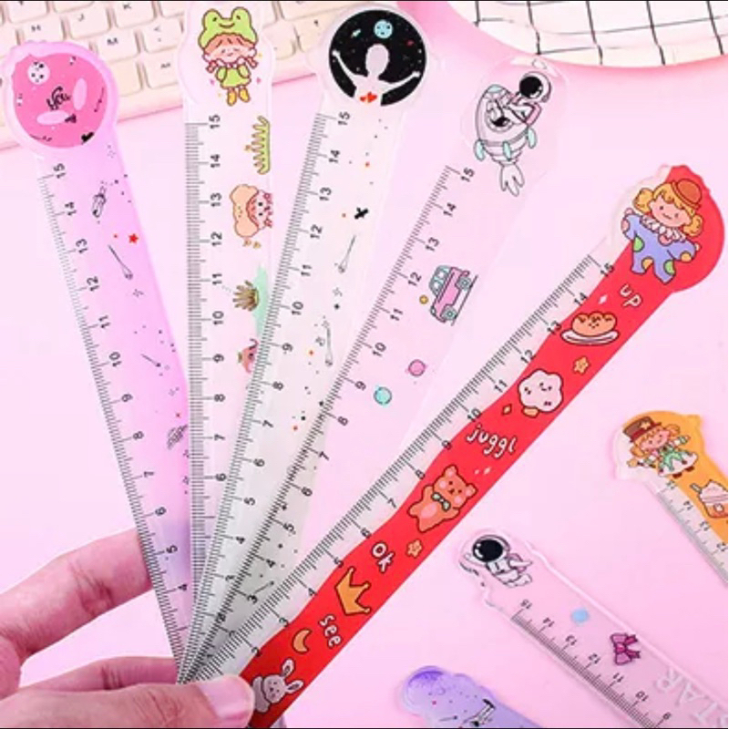 Cute Motif School Office Ruler 15cm วัสดุพลาสติกนําเข้า