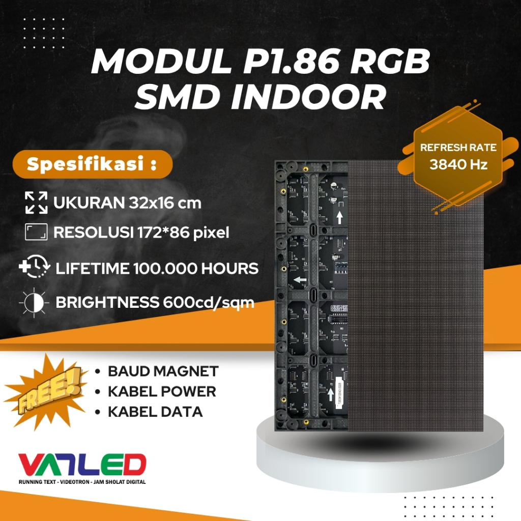P1.86 P1.86 RGB โมดูลแผงควบคุมภายในสีเต็มรูปแบบ