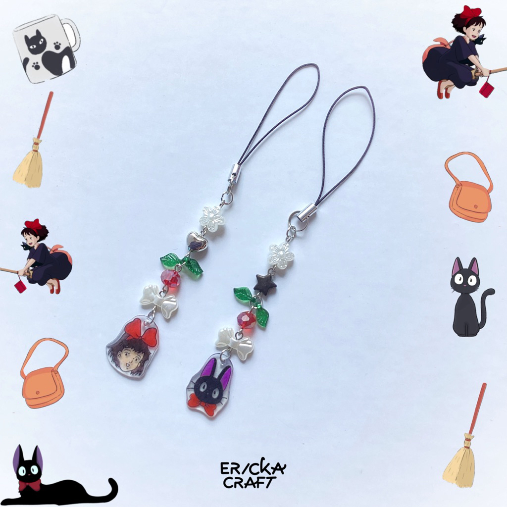 KEYCHAIN KIKI การจัดส่ง SERVICE PHONE CHARM ANIME STUDIO GHIBLI KIKI BEADS AESTHETIC Y2K BY ERICKA C