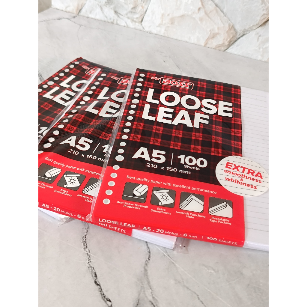 ONE PACK (100 แผ่น) เนื้อหาเครื่องผูก A5 100 แผ่น บิ๊กบอส