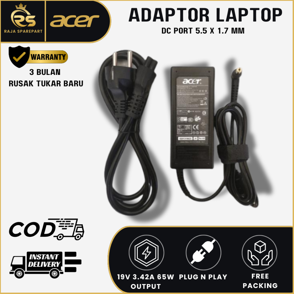 อะแดปเตอร์ชาร์จ Acer Aspire V5-431 V5-431G V5-471 V5-531 3.42A