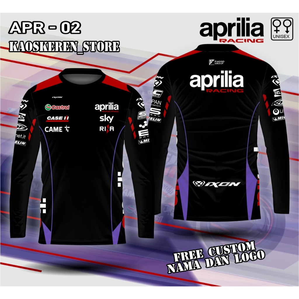 เสื้อทีม Aprilia, เสื้อลูกเรือ Aprilia GP, เสื้อ Aprilia GP, สั่งทําพิเศษฟรี