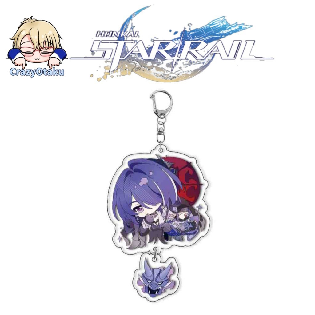 GANTUNGAN HSR/Honkai พวงกุญแจอะคริลิคใส