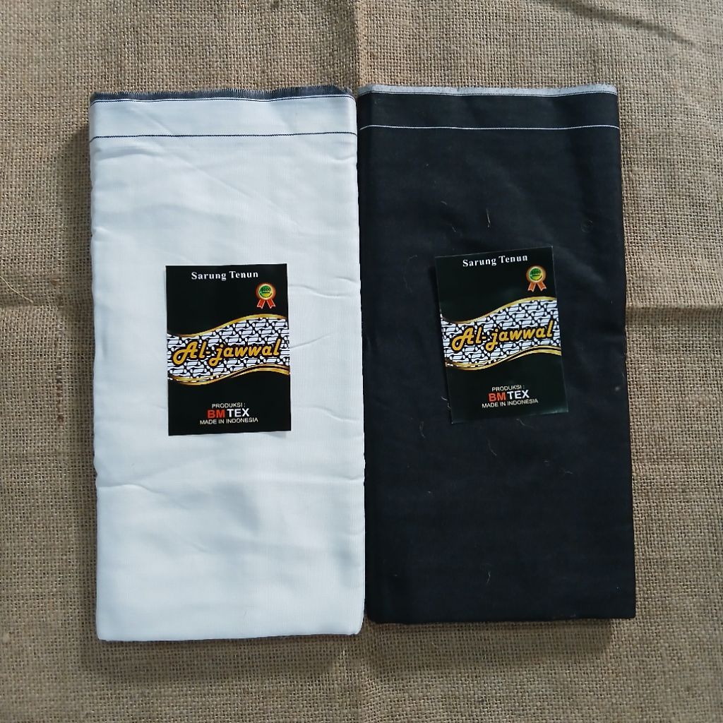 ผ้าซิ่นดําและขาวธรรมดา Tumpal Al-Jawal 8000 ด้ายคุณภาพ