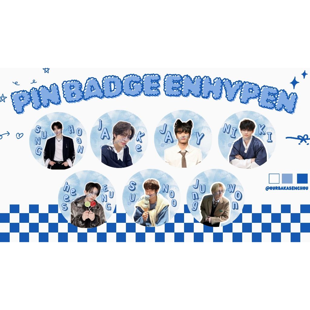 KPOP Enhypen Pin / Enhypen เข็มกลัดตรามัน Jake Jay Hesung Niki Sunoo Sunghoon Jungwon