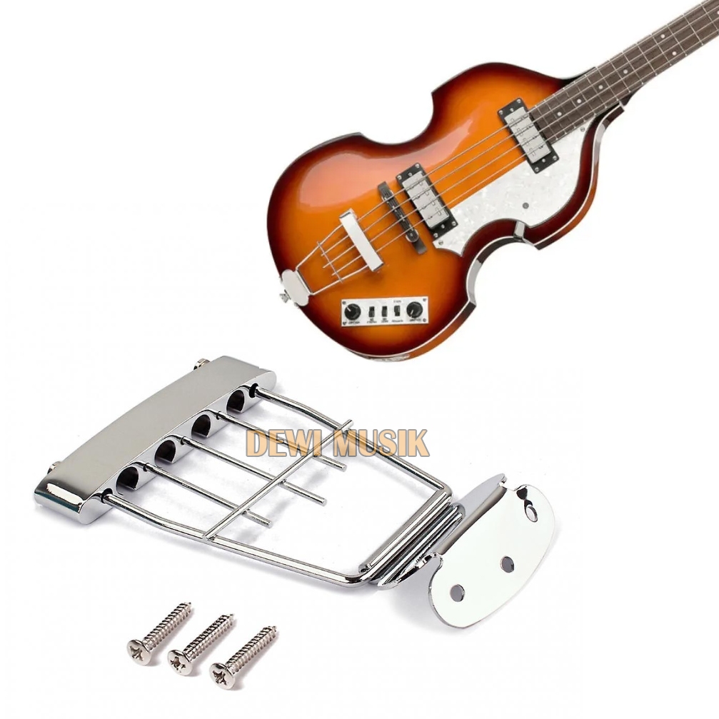 HOFNER ARCHTOP 4-STRING BASS TAILPIECE CHROME COLOR AG084 / BASS TAILPIECE (SC2618)