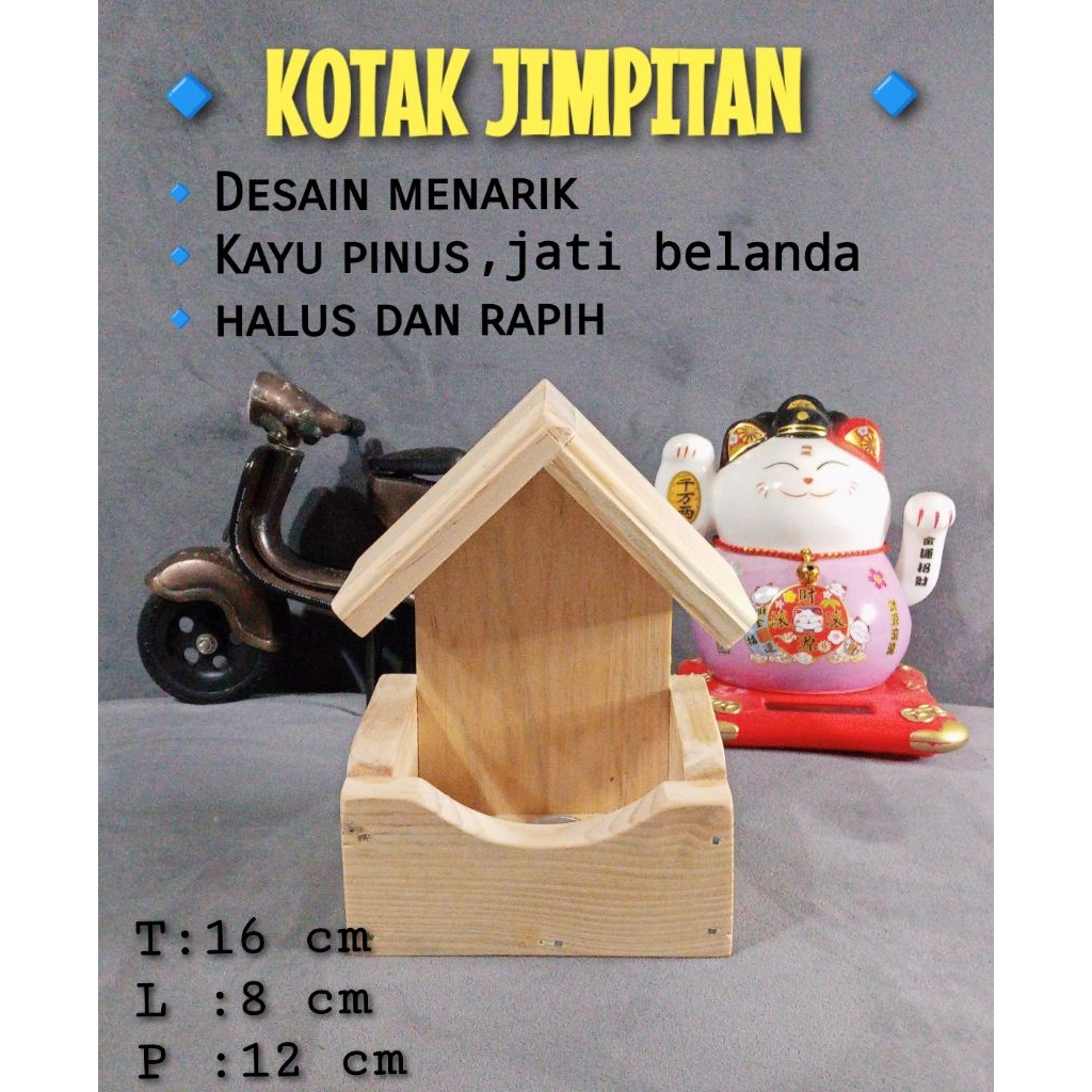 WOODEN JIMITAN BOX/ RONDA JIMPITAN BOX/JIMITAN COIN CONTAINER
