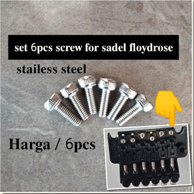 ชุด 6 ชิ้นสกรูอาน tremolo floydRose bolt tremolo floyd rose