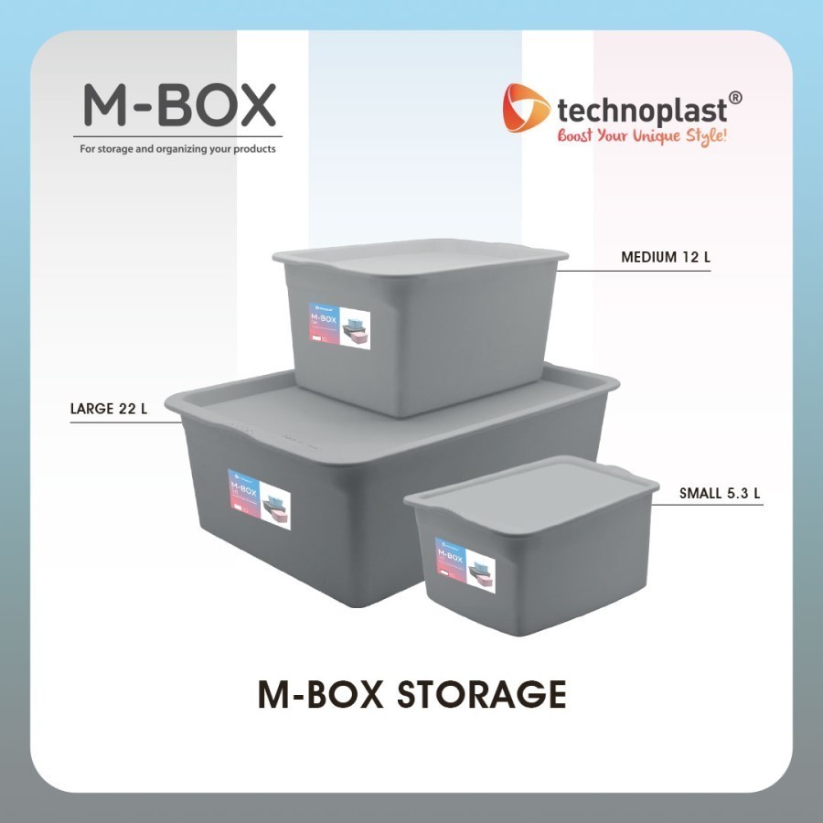 Mbox uk S - L กล่องเก็บของอเนกประสงค์พร้อมฝาปิด ยี่ห้อ Technoplast