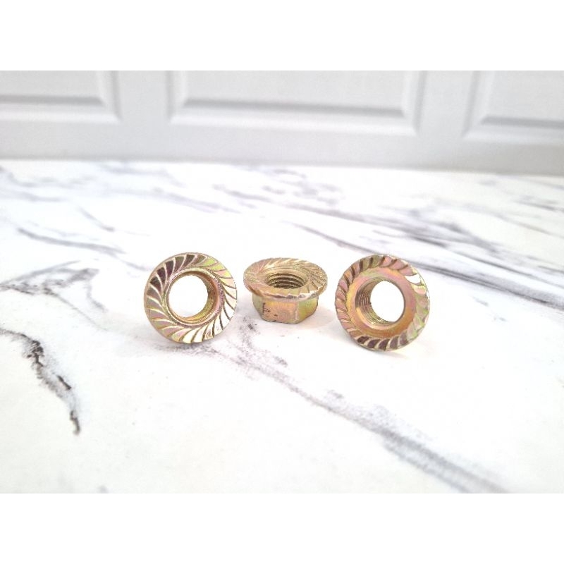 M12 Flange Nut / M12 Yellow Cap Nut / M12 Hex Flange Nut Pitch 1.25 Key 17