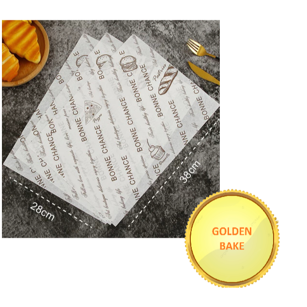 GBaake 25 ชิ้น Wax Paper 28x38 ซม. / BONee Motif Oil Paper / Bread Paper กระดาษห่อเบอร์เกอร์ / กล่อง