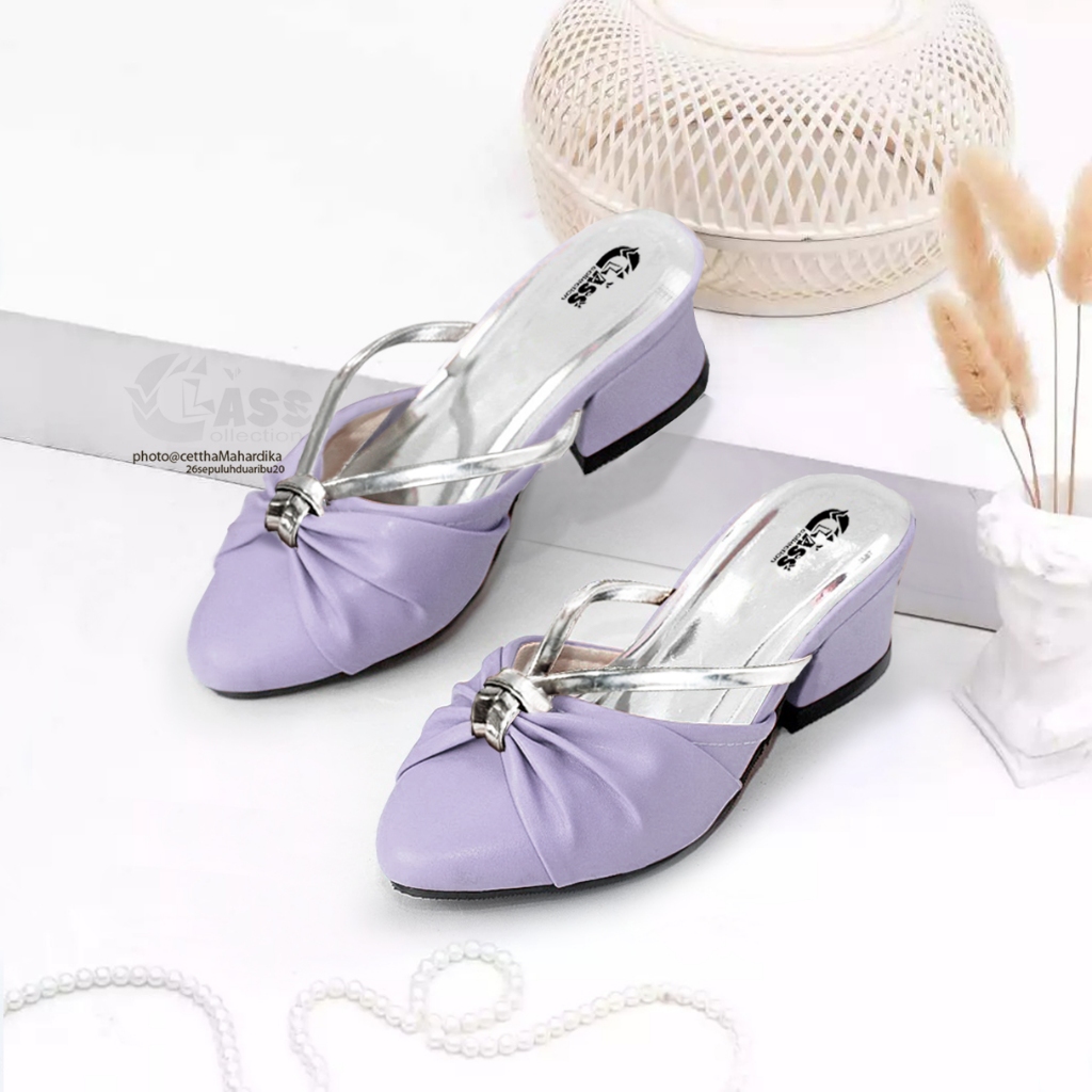 รองเท้าแตะเด็กใหม่ล่าสุด OGLee Shop รองเท้าแตะเด็กผู้หญิง 3 ซม. Heel Glosy Ruffled Strap