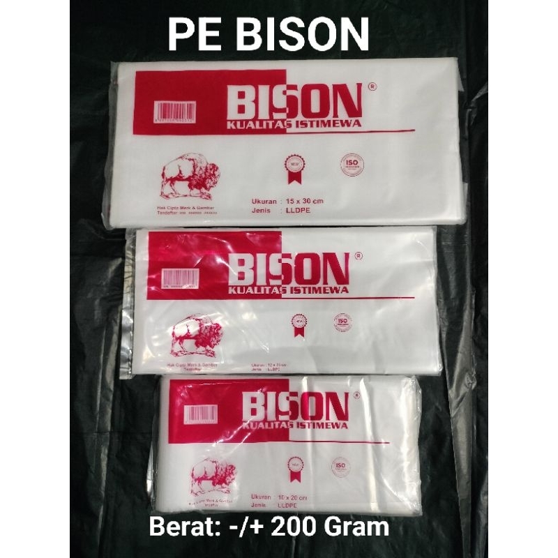 PE BISON uk.10x20 (1⁄4กก.) || 12x25 (1⁄2กก.) || 15x30 (1กก.) || ถุงน้ําแข็งพลาสติก BISON PE