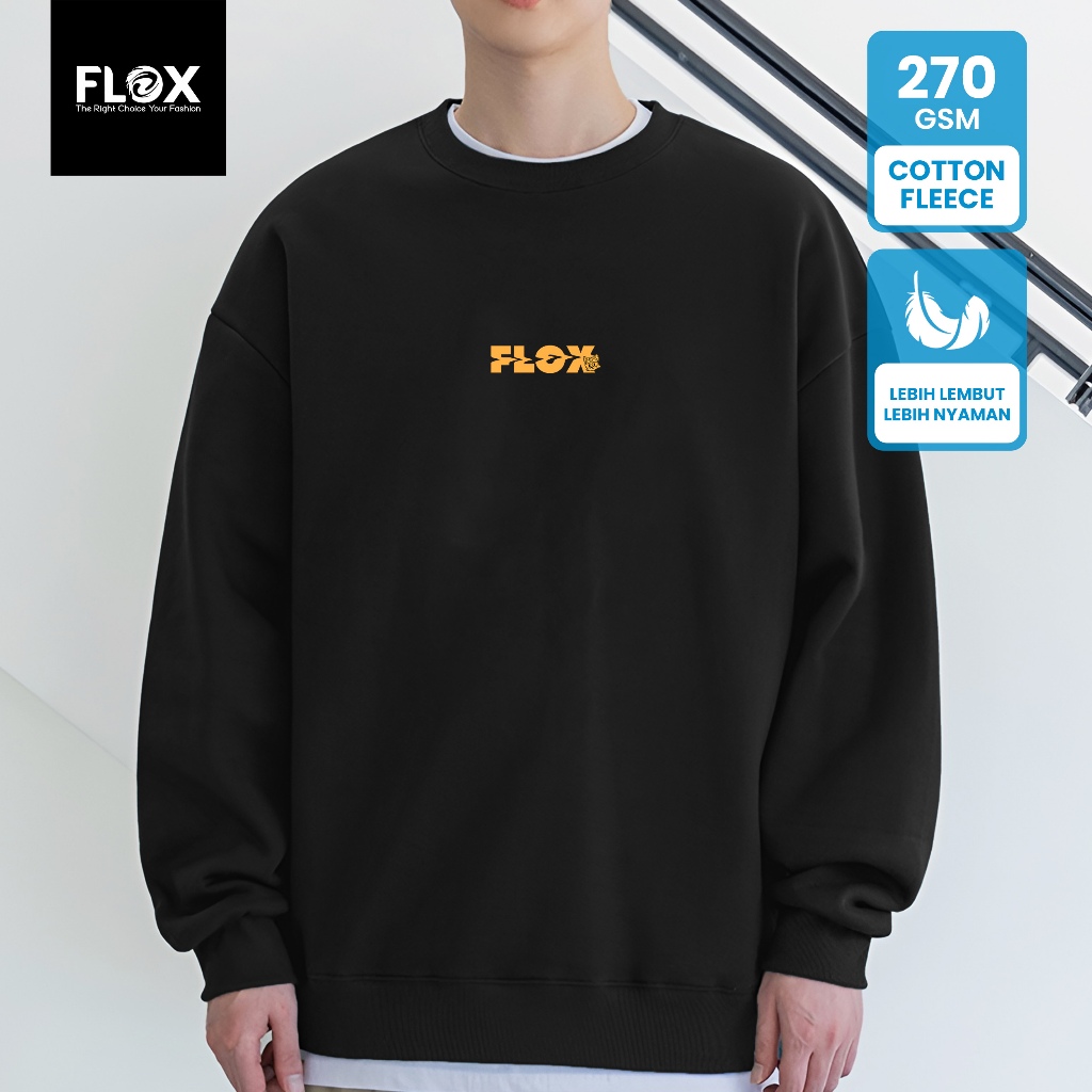 KATUN FLOX เสื้อกันหนาวผู้ชายและผู้หญิง/คอ BASIC FLOX FOX สกรีนลายผ้าฝ้ายขนแกะ Unisex FBS 6
