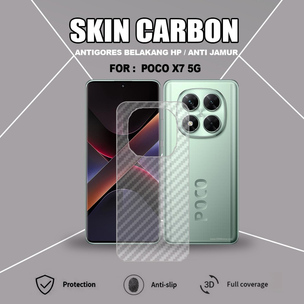 POCO X7 5G POCO X7 PRO 5G SKIN CARBON TRANSPARENT ANTI-SCRATCH BACK POCO X7 5G POCO X7 PRO 5G SCB1