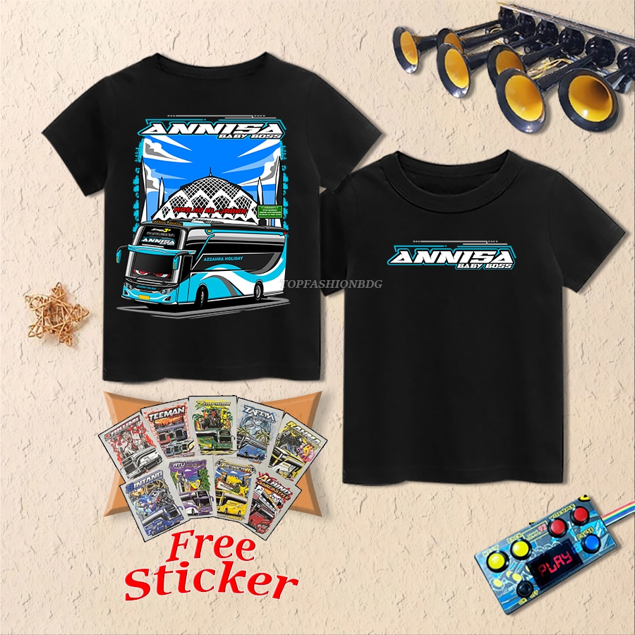 เสื้อยืด ANNISA Jetbus 5 Bus, เสื้อ Vector Bus Mania สําหรับเด็กผู้ชาย, Tellet Bus 1-17 ปี