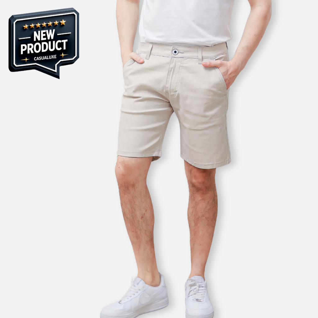 CASUALUXE Relax Short Chino Pants ครีมบางเบา
