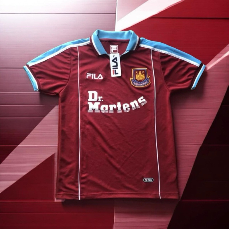 Retro Jersey Westham home 99 Dr martens Classic Blockcore